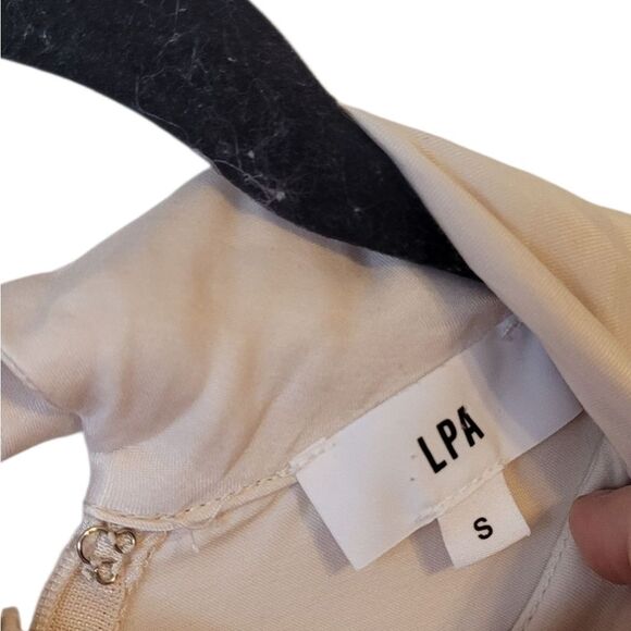 LPA Revolve Women's Champagne Cupro High Neck Mini Dress Size S - Picture 3 of 6